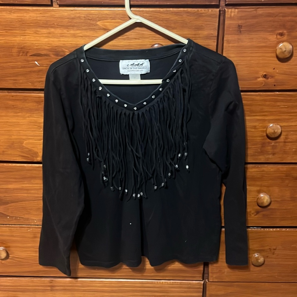 Back in the saddle blouse